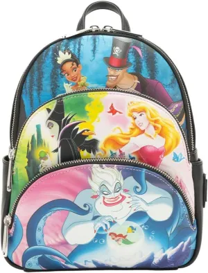 Loungefly Disney Princesses vs Villains Triple Pocket Womens Backpack