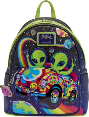 Loungefly Lisa Frank Cosmic Alien Ride Glow in the Dark Mini Backpack
