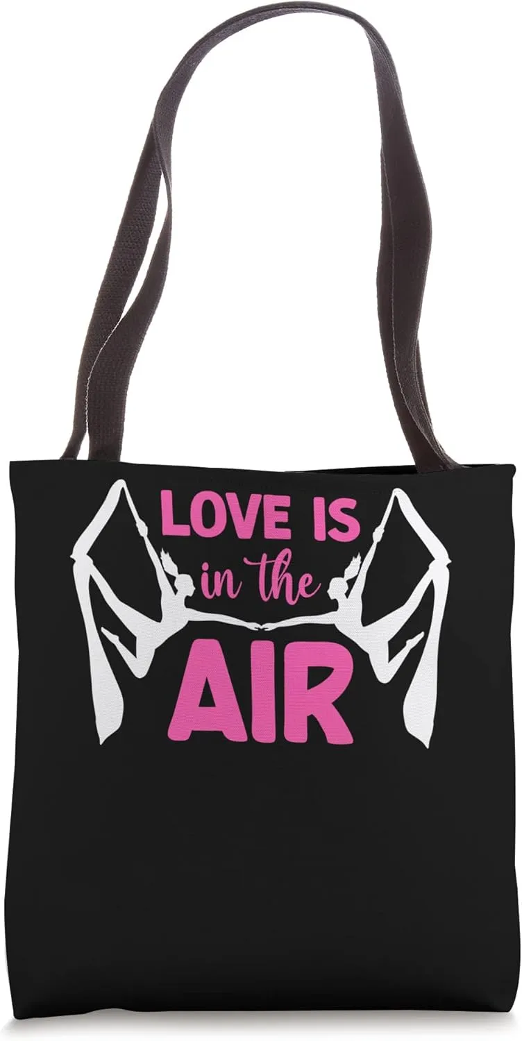 Love Is In The Air Curtain Art Aerial Dance Tote Bag