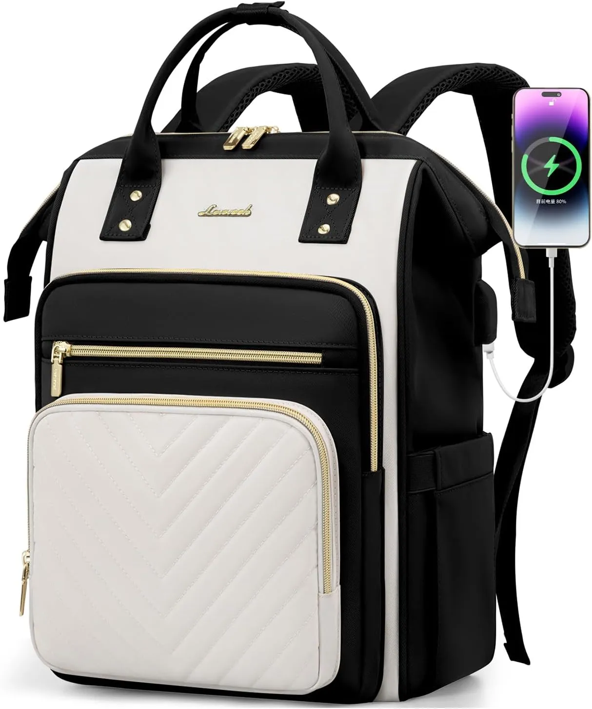 LOVEVOOK 15.6 Inch Laptop Backpack for Women,Travel Work Backpack Purse with USB Port,Large Capacity Nurse Bag Teacher Backpack,Waterproof Casual Daypack Business Computer Bag