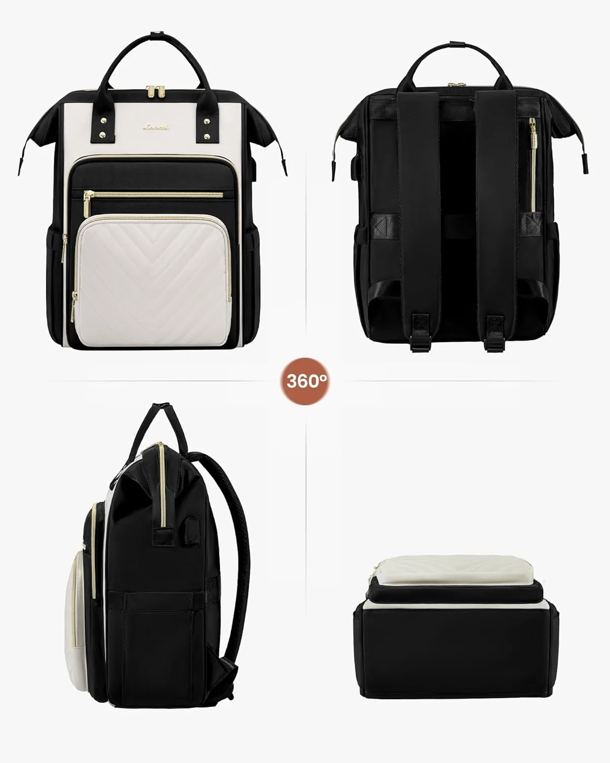 LOVEVOOK 15.6 Inch Laptop Backpack for Women,Travel Work Backpack Purse with USB Port,Large Capacity Nurse Bag Teacher Backpack,Waterproof Casual Daypack Business Computer Bag