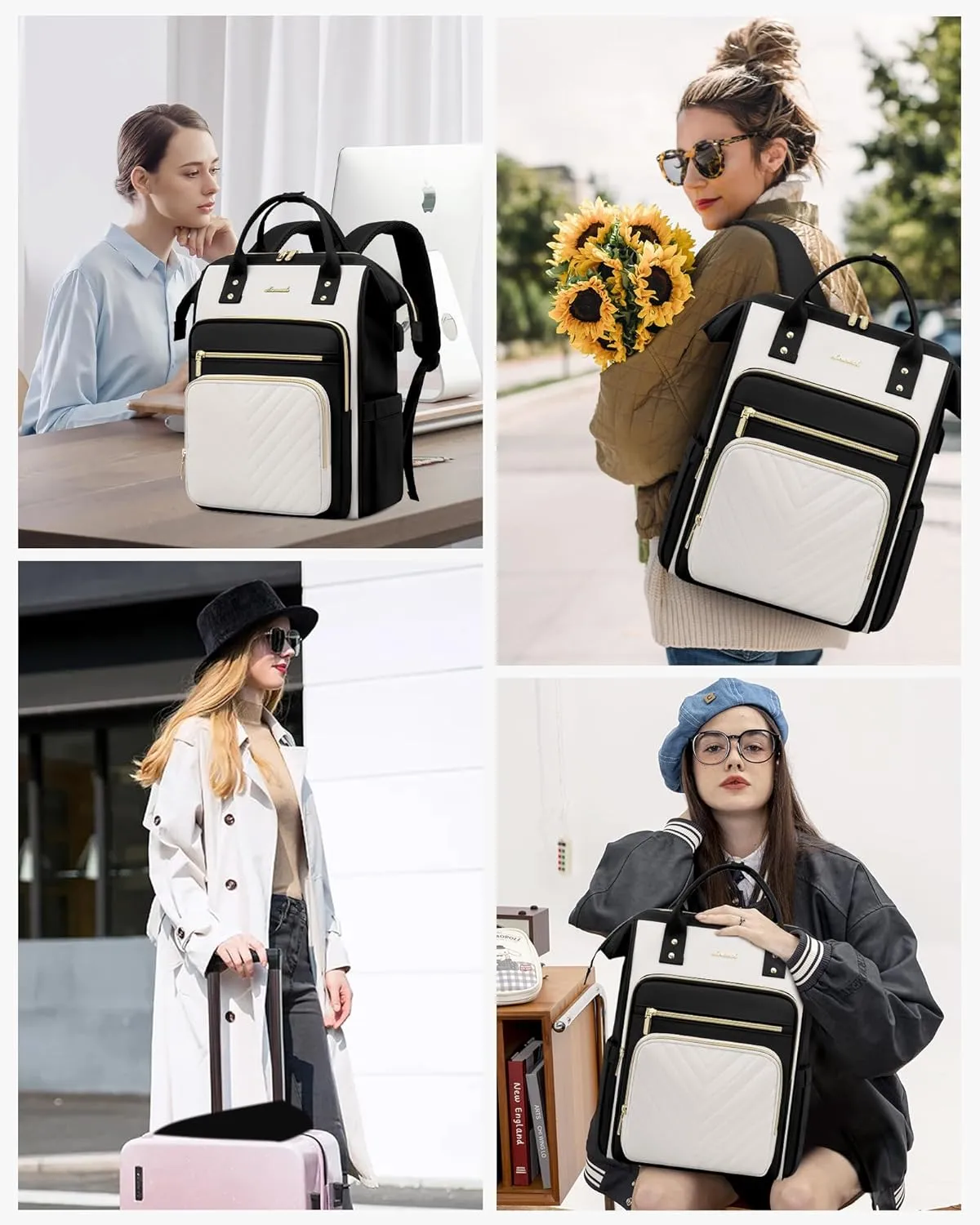 LOVEVOOK 15.6 Inch Laptop Backpack for Women,Travel Work Backpack Purse with USB Port,Large Capacity Nurse Bag Teacher Backpack,Waterproof Casual Daypack Business Computer Bag