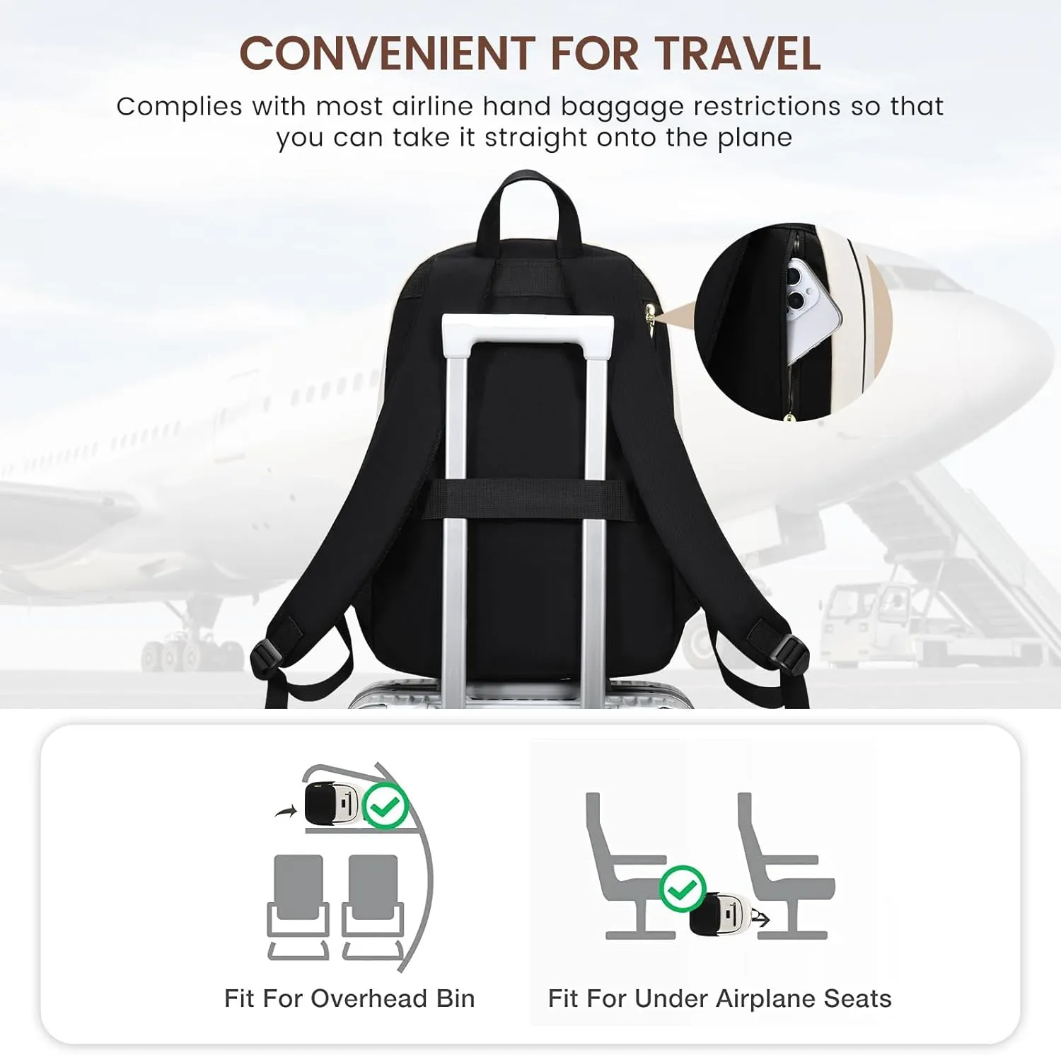LOVEVOOK 15.6 inch Laptop Backpack - Versatile Work and Computer Backpack for Men and Women, Durable and Stylish Design