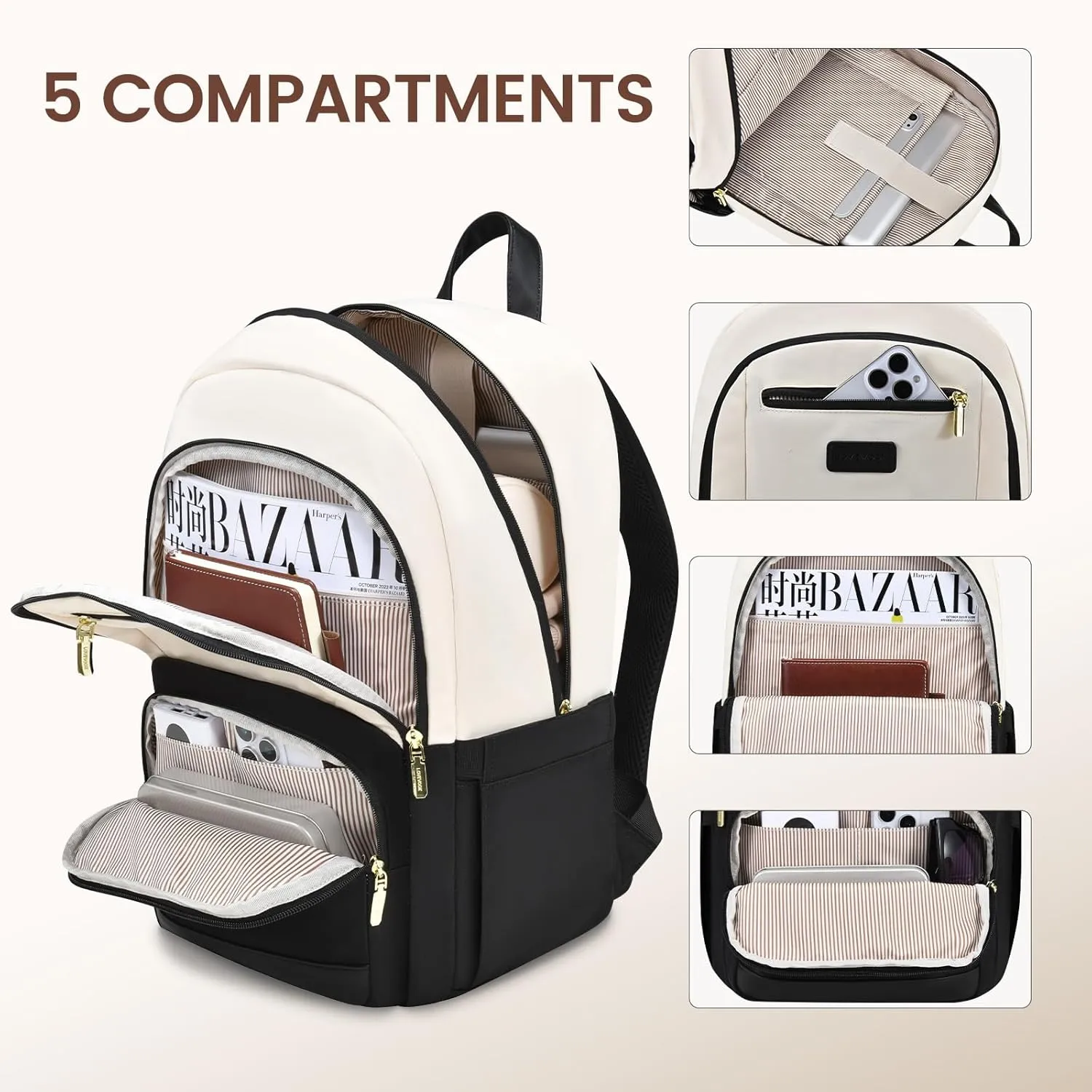 LOVEVOOK 15.6 inch Laptop Backpack - Versatile Work and Computer Backpack for Men and Women, Durable and Stylish Design