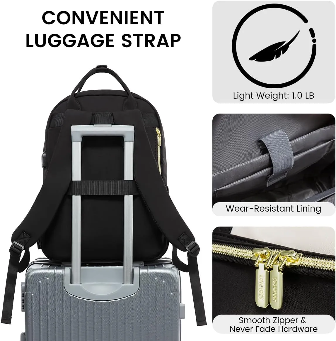 LOVEVOOK 17.3 Inch Laptop Backpack for Women,Fashion Work Travel Backpack,Waterproof Day Pack Purse for Teacher Nurse