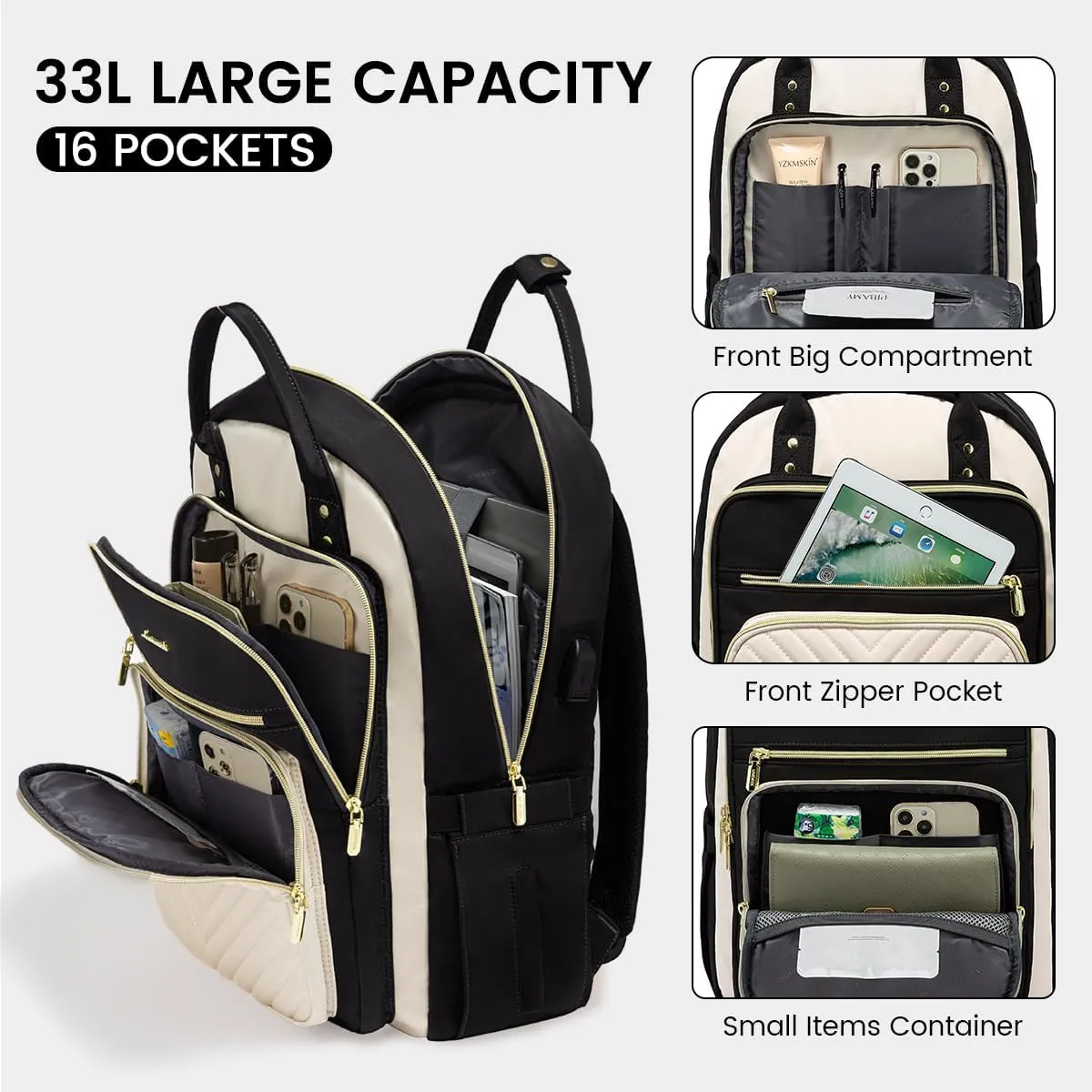 LOVEVOOK 17.3 Inch Laptop Backpack for Women,Fashion Work Travel Backpack,Waterproof Day Pack Purse for Teacher Nurse