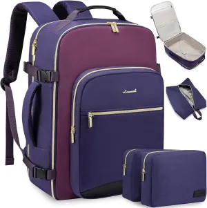 LOVEVOOK 50L Large Travel Backpack for Women, Carry on Backpack Airline Approved, Waterproof Travel Essentials fits 18" Laptop, TSA Personal Item Travel Bag Sports Backpack with 3 Packing Cubes