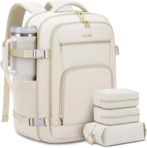 LOVEVOOK 50L Large Travel Backpack for Women Flight Approved, Carry on Backpack for Airplanes, Personal Item Travel Bag, Waterproof 18 Inch Laptop Backpack, Business Weekender Overnight Daypack, 4Pcs