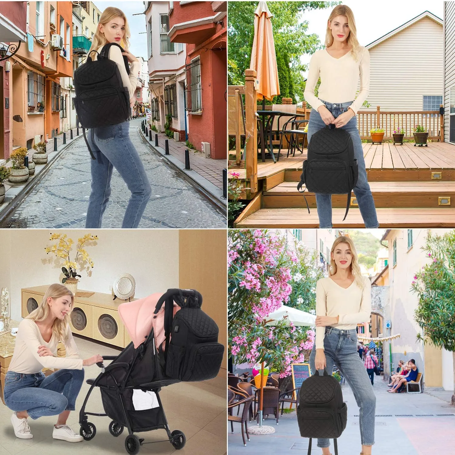 LOVEVOOK Diaper Bag Backpack Large Capacity Baby Bag with Portable Changing Pad, Multifunction Baby Travel Backpack