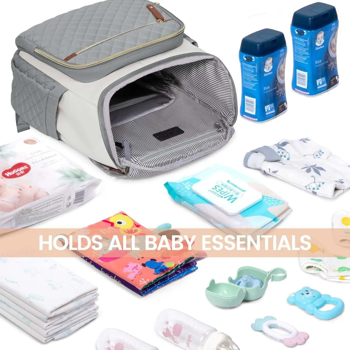 LOVEVOOK Diaper Bag Backpack Large Capacity Baby Bag with Portable Changing Pad, Multifunction Baby Travel Backpack