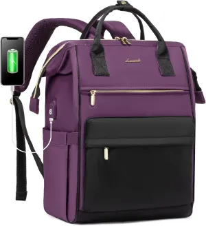 LOVEVOOK Laptop Backpack for Women, 17 Inch Work Teacher Nurse Bag, Large Capacity Business Computer Backpack Purse with USB Port, Stylish Casual Daypack for Travel