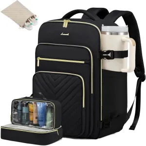 LOVEVOOK Large Travel Backpack for Women, Carry On Bag Flight Approved, 40L TSA Personal Item Travel Bag with 3 Packing Cubes, Waterproof 17 Inch Laptop Hiking Casual Bag Backpack