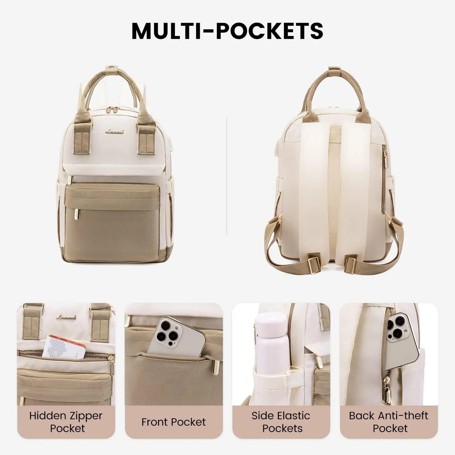 LOVEVOOK Mini Backpack for Women Stylish Waterproof Backpack Purse with USB Port, Cute Bookbag for College School Travel