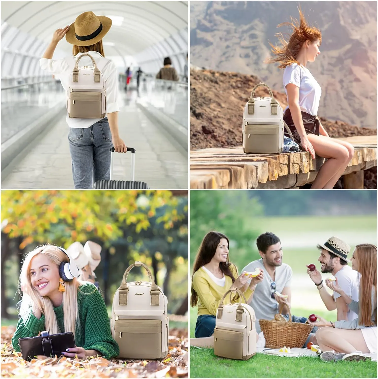 LOVEVOOK Mini Backpack for Women Stylish Waterproof Backpack Purse with USB Port, Cute Bookbag for College School Travel