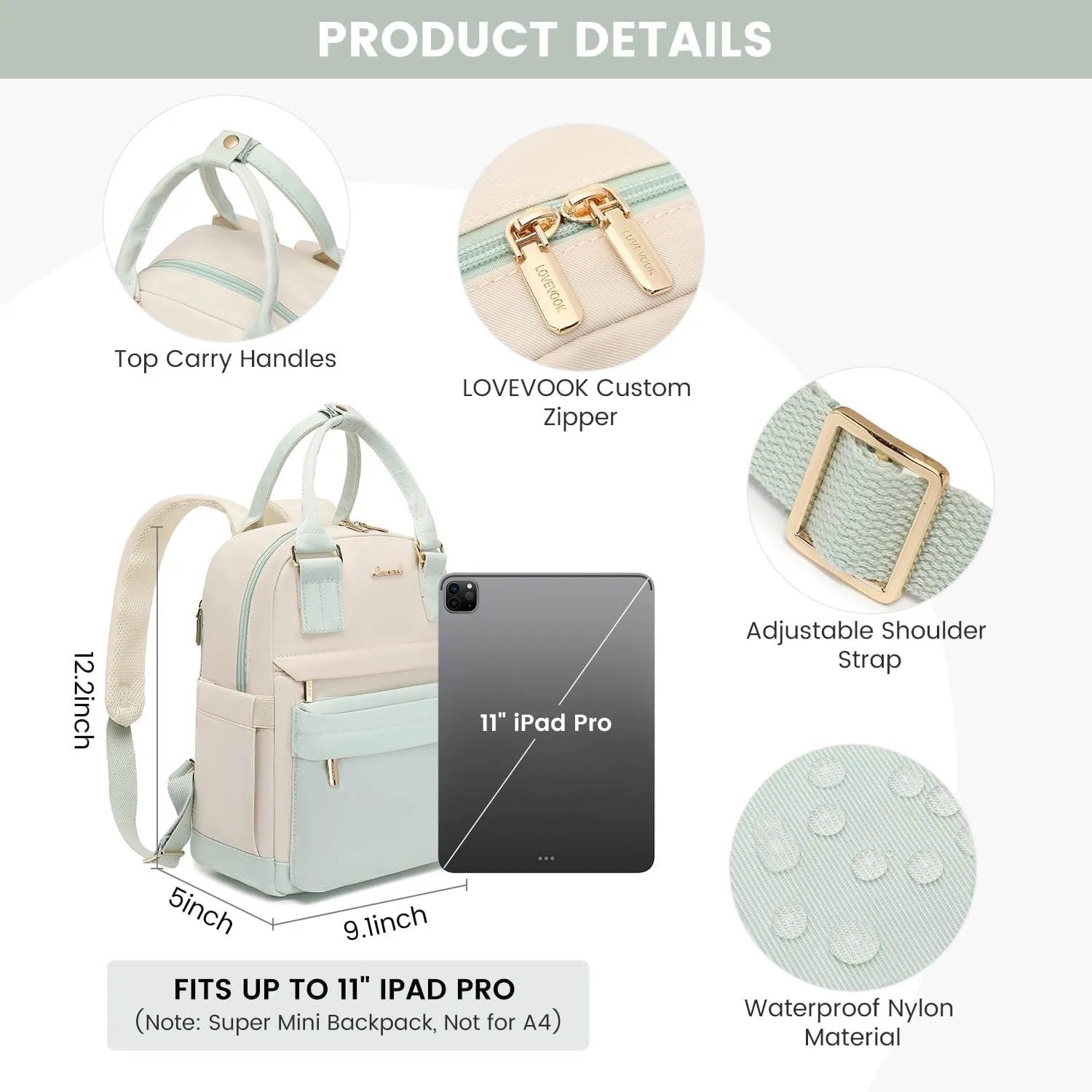 LOVEVOOK Mini Backpack for Women Stylish Waterproof Backpack Purse with USB Port, Cute Daypack for College Travel Party