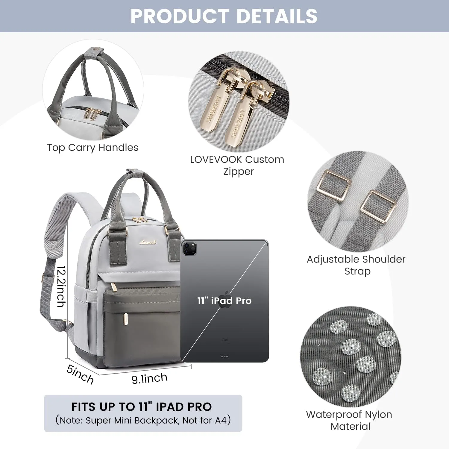 LOVEVOOK Mini Backpack for Women Stylish Waterproof Backpack Purse with USB Port, Cute Daypack for College Travel Party