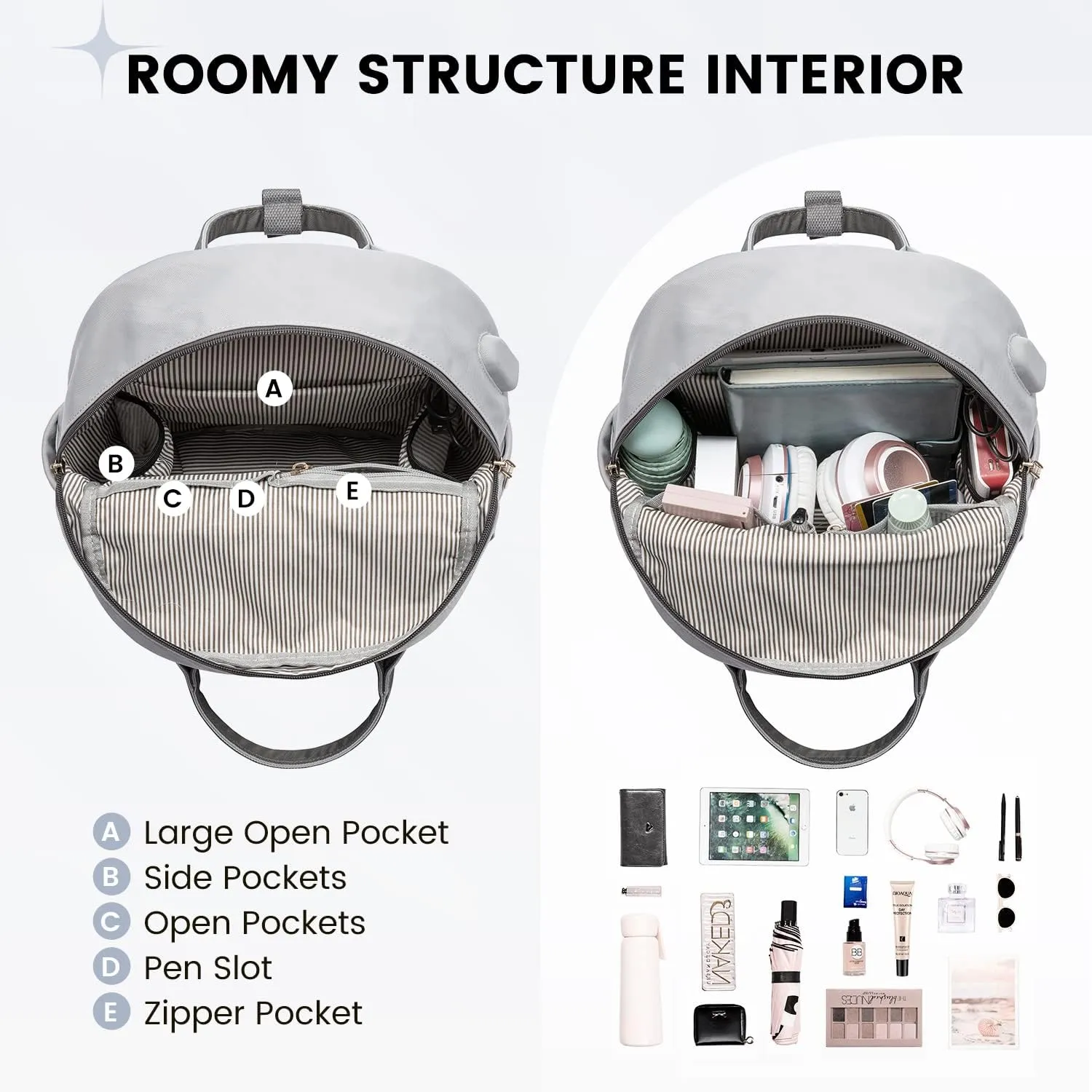 LOVEVOOK Mini Backpack for Women Stylish Waterproof Backpack Purse with USB Port, Cute Daypack for College Travel Party