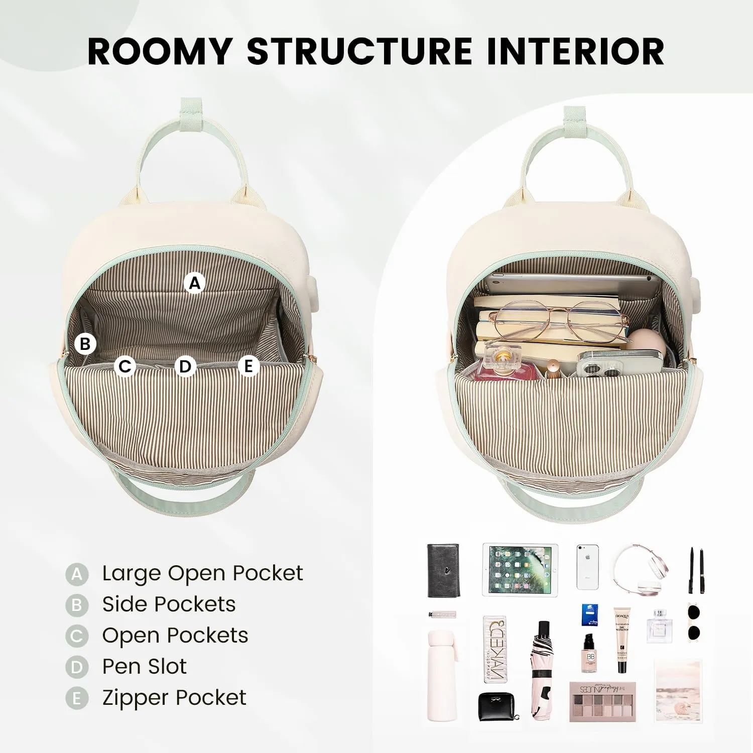 LOVEVOOK Mini Backpack for Women Stylish Waterproof Backpack Purse with USB Port, Cute Daypack for College Travel Party