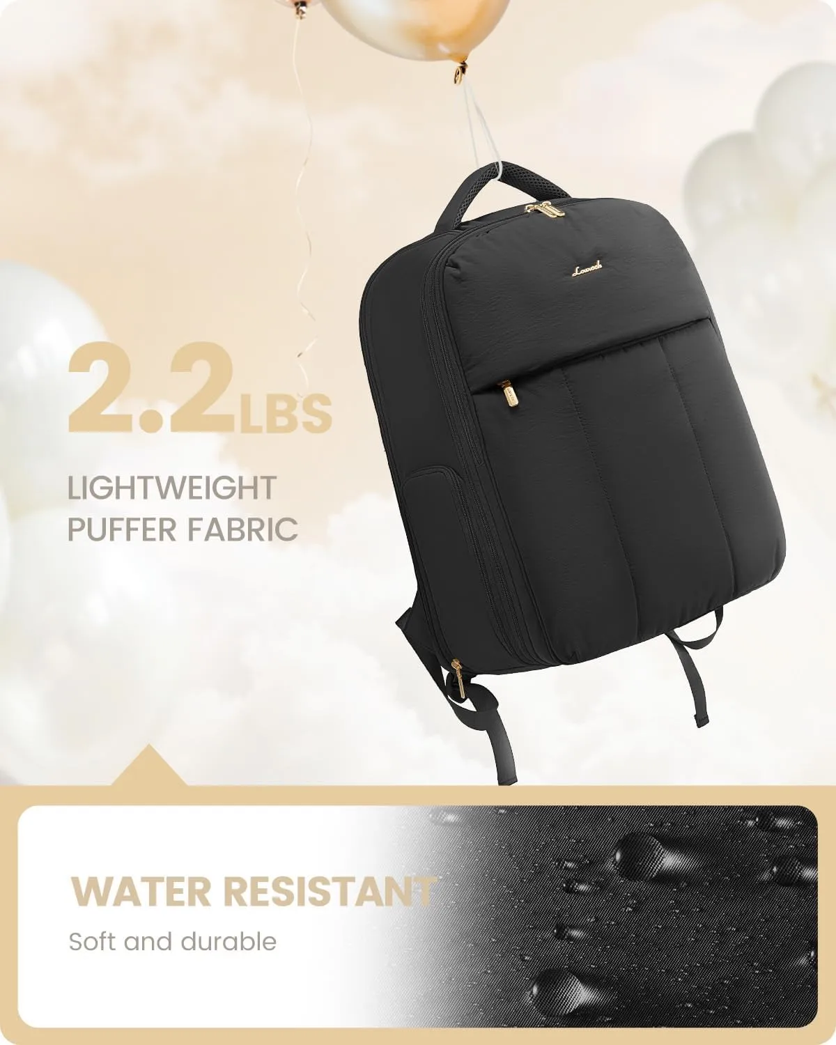 LOVEVOOK Travel Backpack for Women with Shoe Compartment, Puffer Carry on Backpack Flight Approved 50L Personal Item Travel Bag Fits 18inch Laptop, Waterproof Lightweight Bags with 3 Packing Cubes