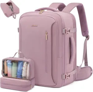 LOVEVOOK Travel Backpack For Women with Waist Strap, 40L Carry On Backpack Luggage Flight Approved,TSA Personal ltem Travel Bag Essentials Fits 17.3 Inch Laptop,Weekender Daypack with 3 Packing Cubes