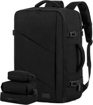 LOVEVOOK Travel Carry on Backpack, Large 40L Personal Item Travel Bag for Men & Women Flight Approved with 3 Packing Cubes, Suitcase Water Resistant Luggage Daypack Business Weekender Bag, Black