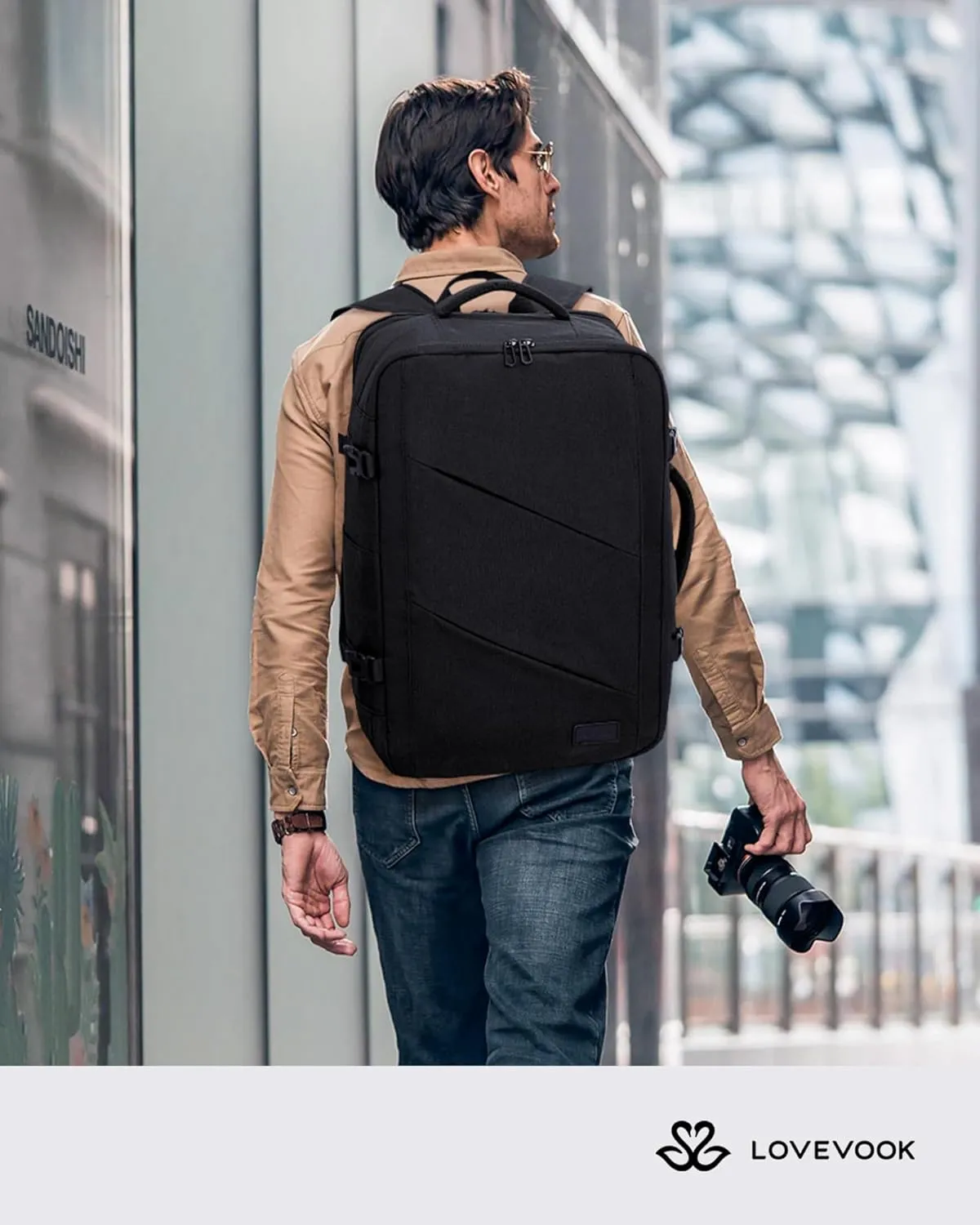 LOVEVOOK Travel Carry on Backpack, Large 40L Personal Item Travel Bag for Men & Women Flight Approved with 3 Packing Cubes, Suitcase Water Resistant Luggage Daypack Business Weekender Bag, Black