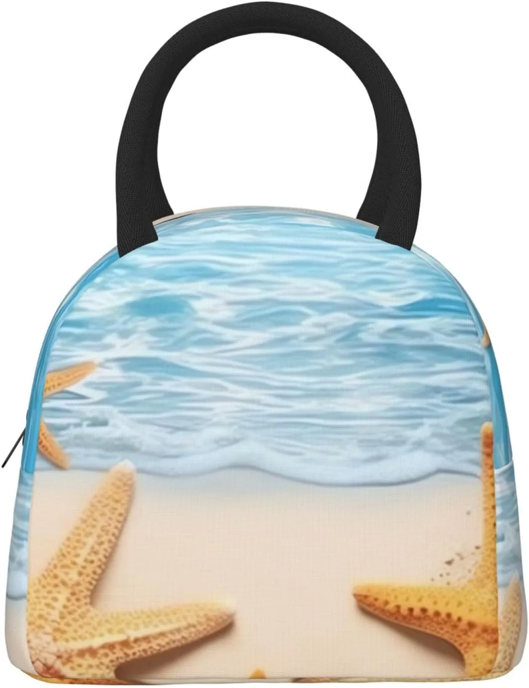 Lunch Bag for Women Men Maritime Summer Starfish Insulated Lunch Box for Adult Reusable Lunch Tote Bag for Work Picnic Travel