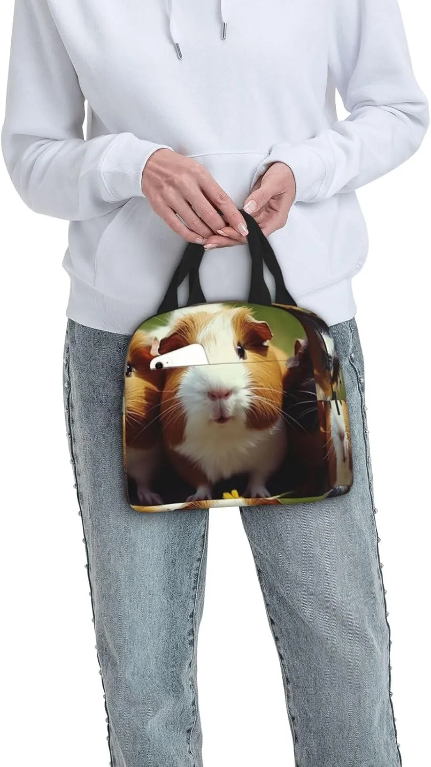 Lunch Bag Insulated Lunch Box for Women Men Guinea Pigs Funny Reusable Lunch Tote Bag for Work Picnic Travel
