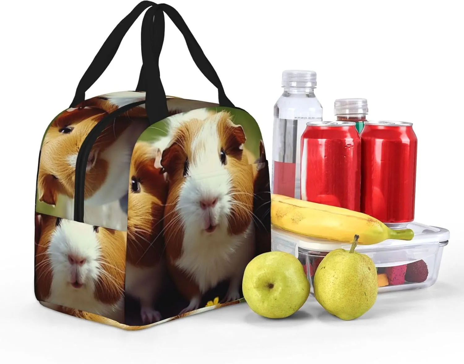 Lunch Bag Insulated Lunch Box for Women Men Guinea Pigs Funny Reusable Lunch Tote Bag for Work Picnic Travel