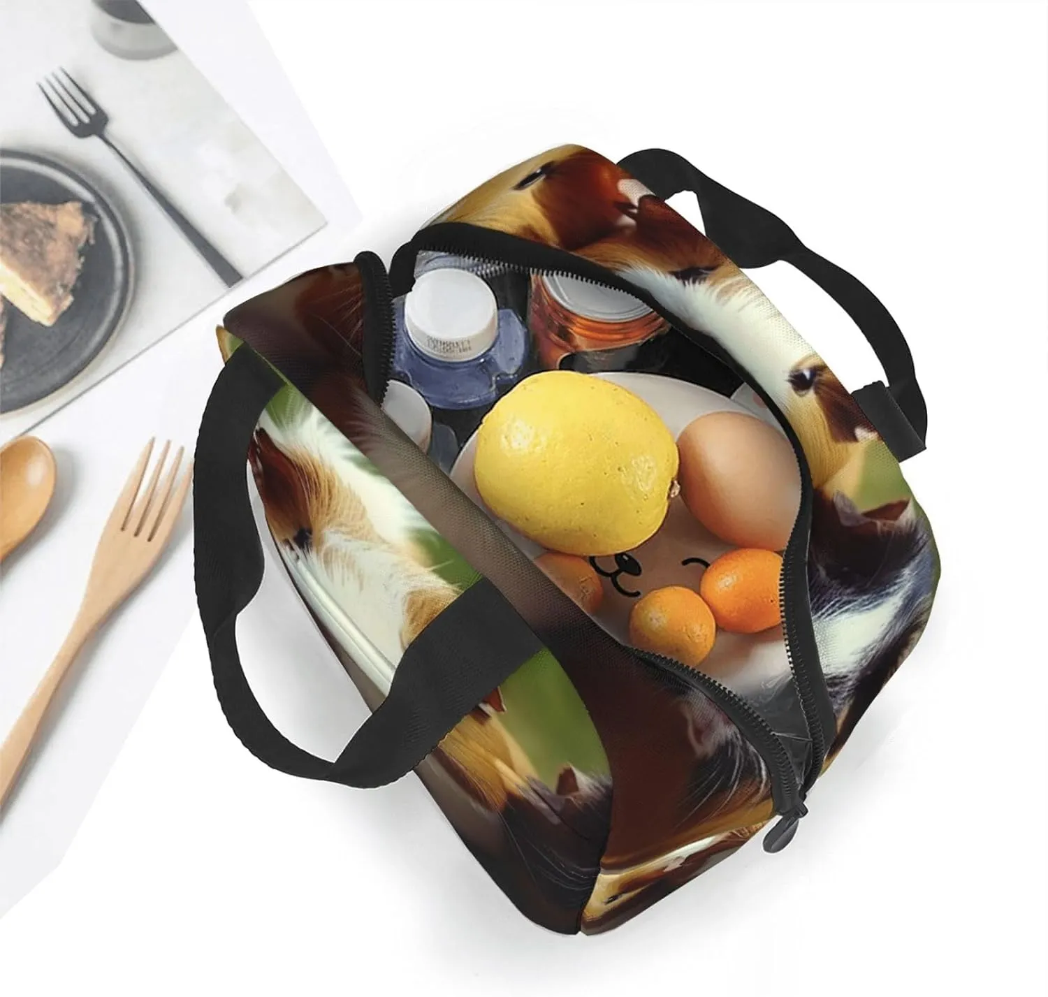 Lunch Bag Insulated Lunch Box for Women Men Guinea Pigs Funny Reusable Lunch Tote Bag for Work Picnic Travel