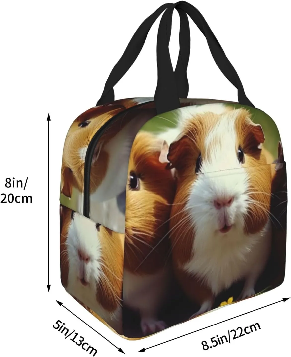 Lunch Bag Insulated Lunch Box for Women Men Guinea Pigs Funny Reusable Lunch Tote Bag for Work Picnic Travel