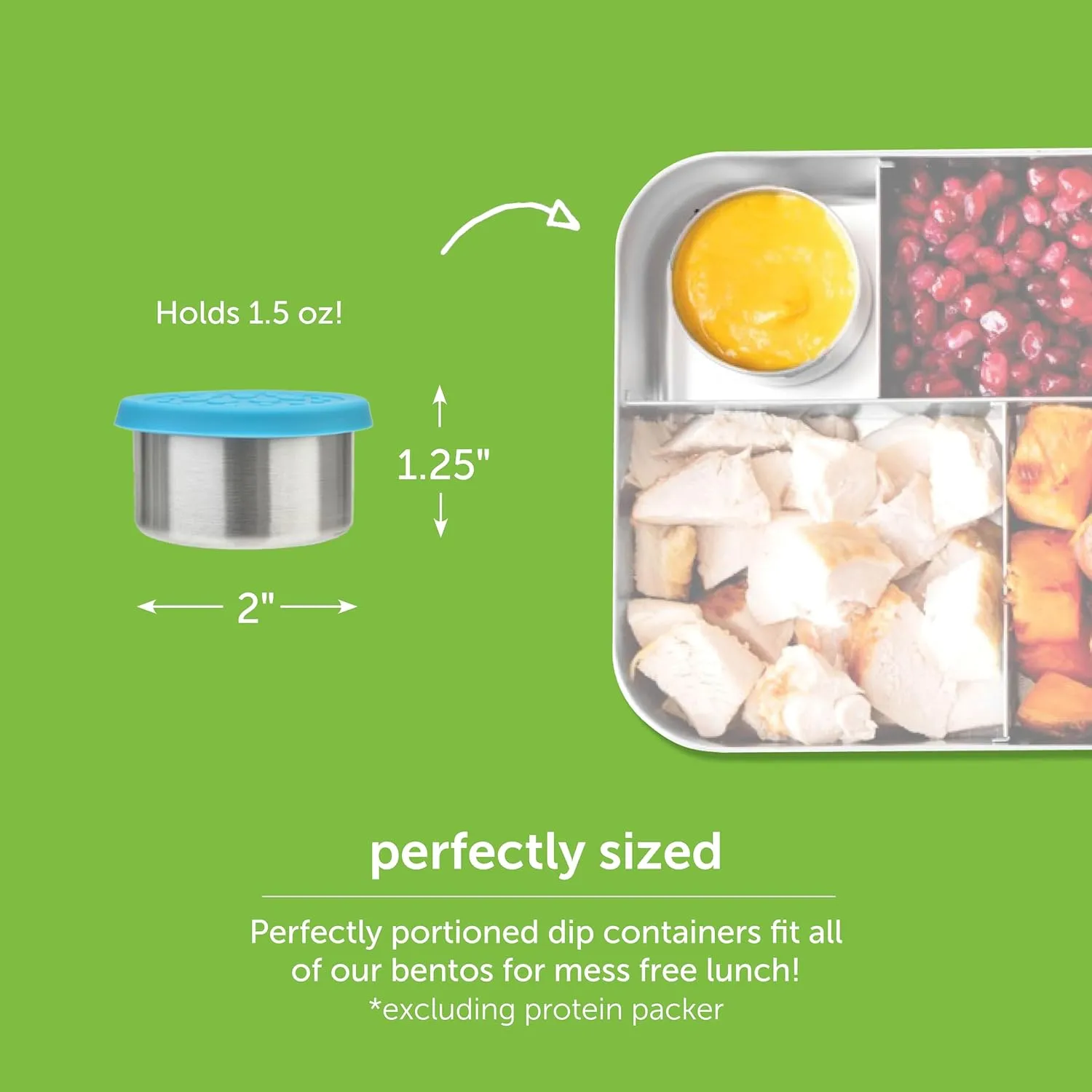 LunchBots 1.5 oz Stainless Steel Dressing Container for Condiments, Dips, Snacks, Dipping Sauce Cups with Silicone Lid, Fits in Lunch Bags and Bento Boxes – Set of 3 (Floral)
