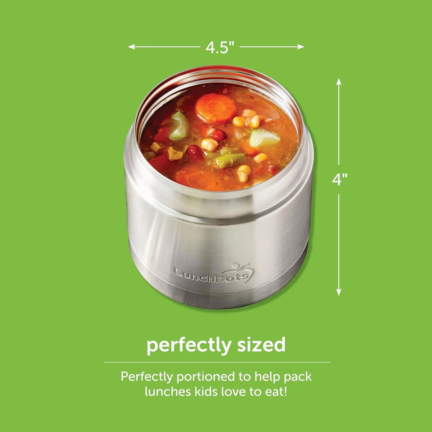 LunchBots 16oz Thermos Stainless Steel Wide Mouth - Insulated Thermos With Vented Lid - Keeps Food Hot or Cold for Hours - Leak-Proof Portable Thermal Food Jar is Ideal for Soup - 16 ounce - Navy