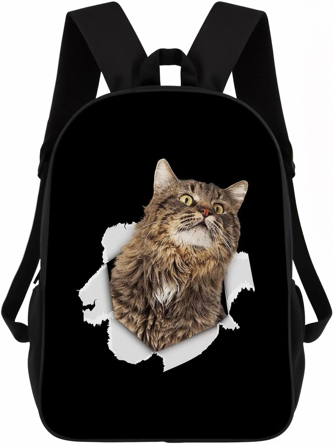 Maine Cooncat Backpack Daypack Lovely Dog Print Bookbag Laptop Bag For Work Travel Hiking 17 Inch Black Lightweight