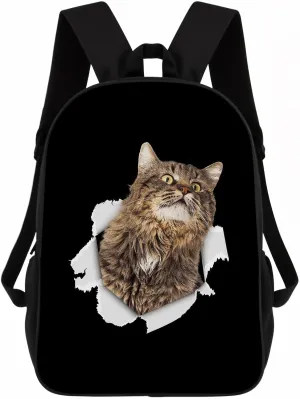 Maine Cooncat Backpack Daypack Lovely Dog Print Bookbag Laptop Bag For Work Travel Hiking 17 Inch Black Lightweight