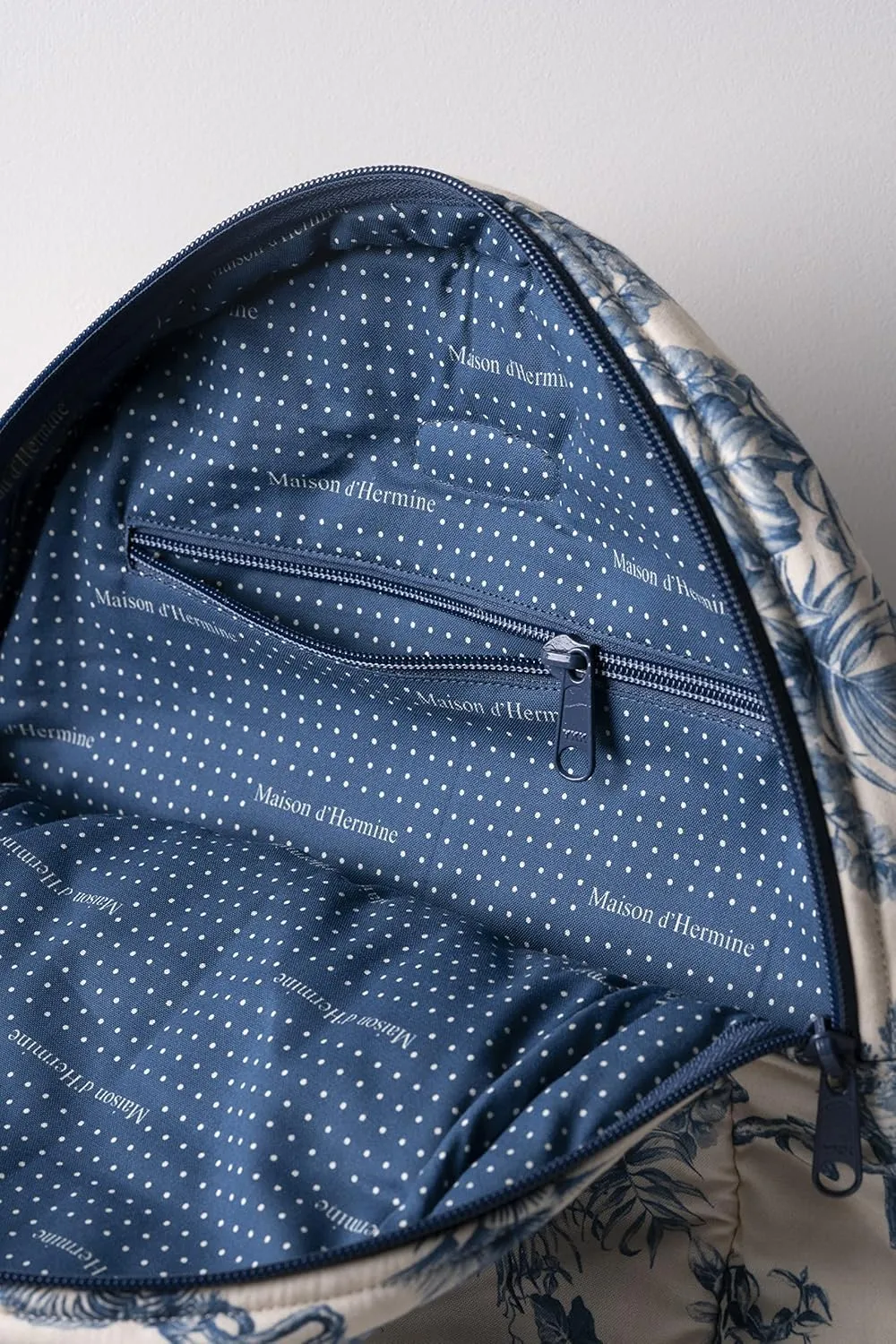 Maison d' Hermine Backpack Cotton Shoulder Backpack with Small Pouch Lightweight Bag for Travel Work Beach Perfect for Women & Men (Bonobo - Blue)