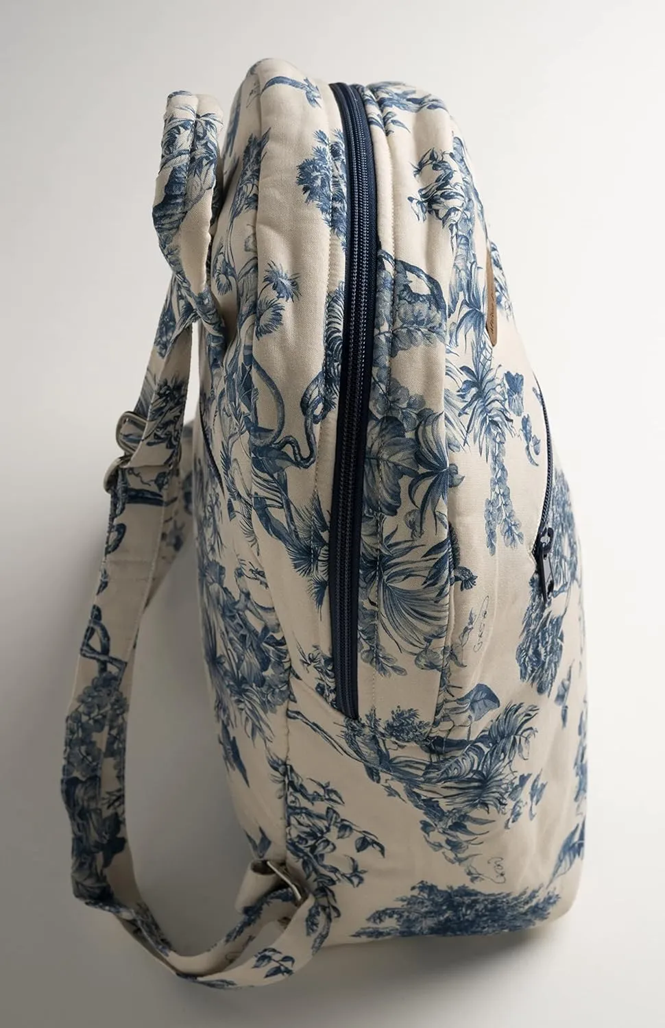 Maison d' Hermine Backpack Cotton Shoulder Backpack with Small Pouch Lightweight Bag for Travel Work Beach Perfect for Women & Men (Bonobo - Blue)