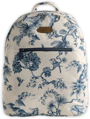 Maison d' Hermine Backpack Cotton Shoulder Backpack with Small Pouch Lightweight Bag for Travel Work Beach Perfect for Women & Men (Bonobo - Blue)