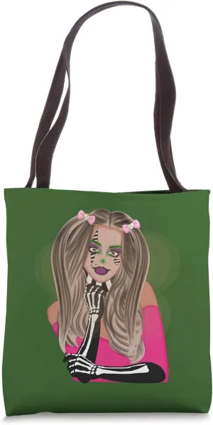 Makeup Art Fashion Stylish Girl Streetwear Urban ART ON BACK Tote Bag