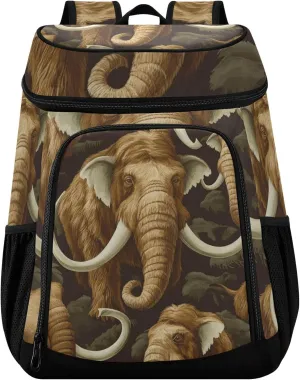 Mammoth Elephants Cooler Backpack 36 Cans Insulated Backpack Large Capacity Travel Picnic Beach Camping Thermal Bag for Men Women