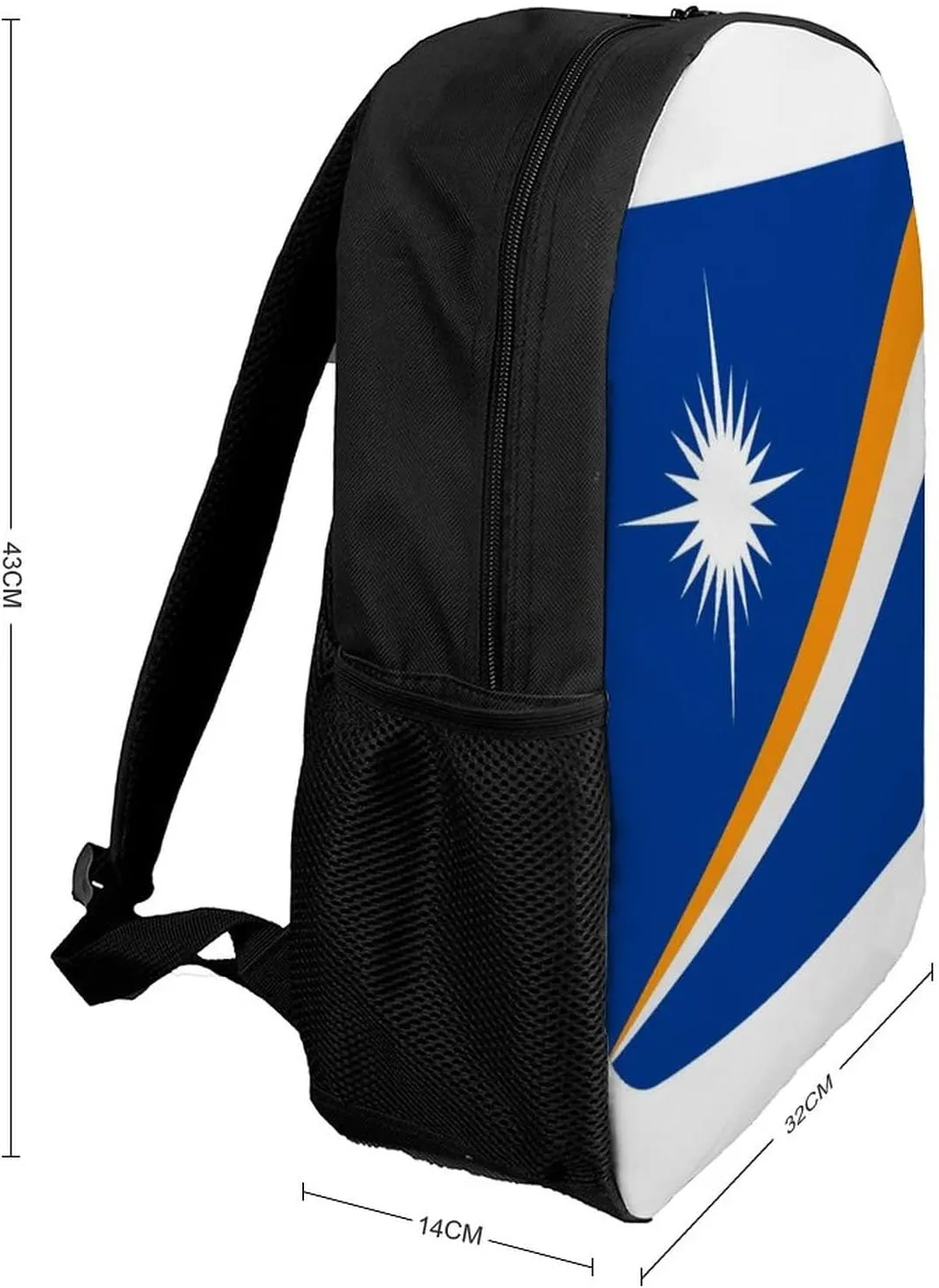 Marshall Islands Flag Backpack with Adjustable Straps, Suitable for Travel Picnics Activities