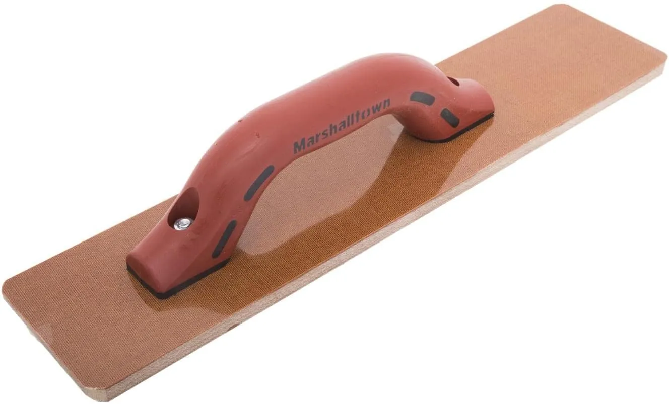 MARSHALLTOWN Resin Hand Float, 18 x 3-1/2 Inch, DuraSoft Handle, Laminated Canvas Resin, Concrete Tool, Easily Works Color Hardeners into Concrete, Square End, Concrete Tools, Made in USA, 4528D
