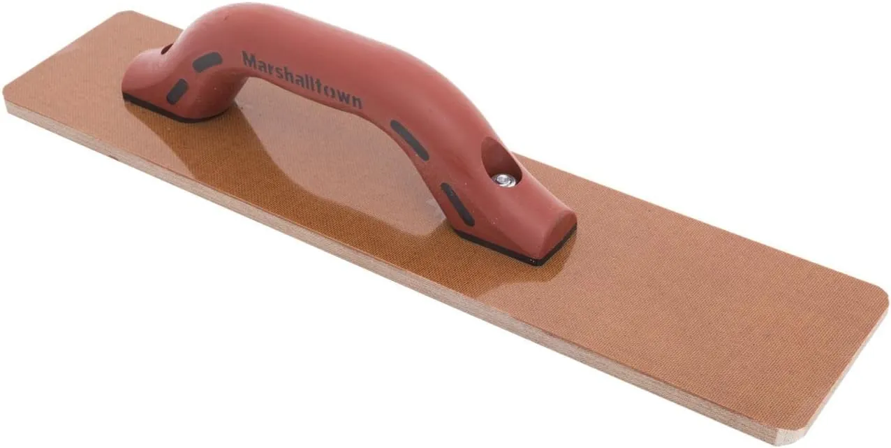 MARSHALLTOWN Resin Hand Float, 18 x 3-1/2 Inch, DuraSoft Handle, Laminated Canvas Resin, Concrete Tool, Easily Works Color Hardeners into Concrete, Square End, Concrete Tools, Made in USA, 4528D