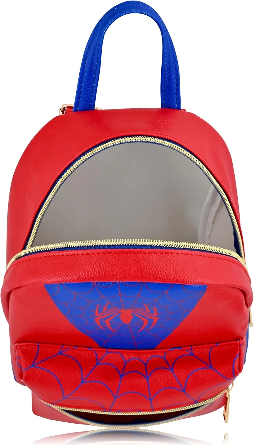 Marvel Spiderman Backpack for Men, Women, Unisex | Cute PU Leather 10" Spider-Man Mini Backpack Purse Shoulder Purse | Spiderman Bag and Spiderman Accessories