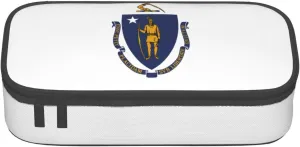 Massachusetts State Flag print Large Capacity Storage Bag Travel Office Supplies Box, Makeup Bag, Desk Organizer with