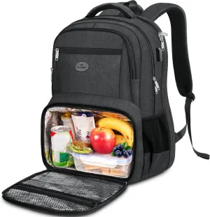 MATEIN 18 Inch Backpack for Men, Extra Large Work Backpack with Lunch Compartment, Water Resistant Insulated Cooler Computer Bag with USB Port, Sturdy Padded Carry On Laptop Daypack for College Travel