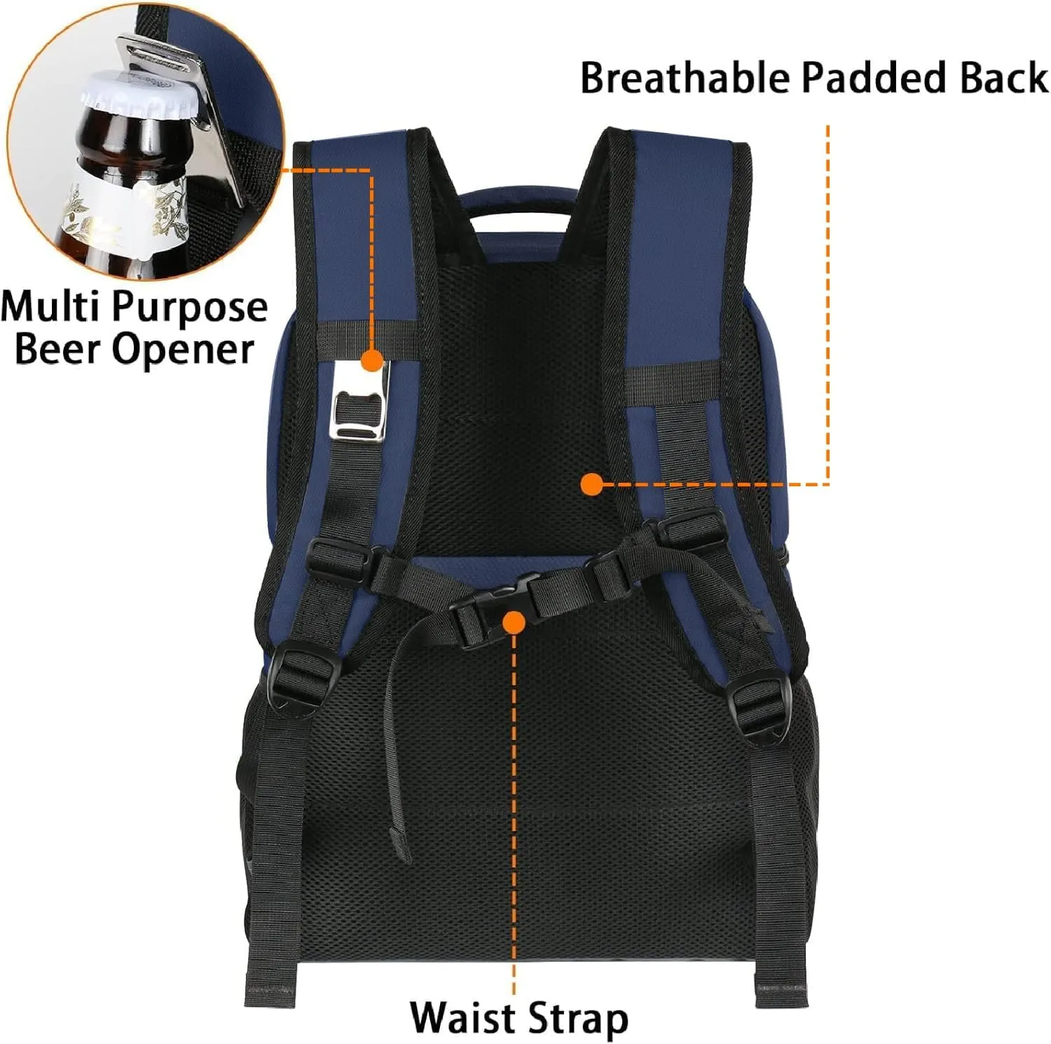 MATEIN Cooler Backpack, 26 Cans Insulated Lunch Backpack for Men Women, Leakproof Double Layer Lunch Cooler Bag Lightweight Soft Lunch Backpack with Cooler Compartment, Beach Camping Hiking Beer Gifts