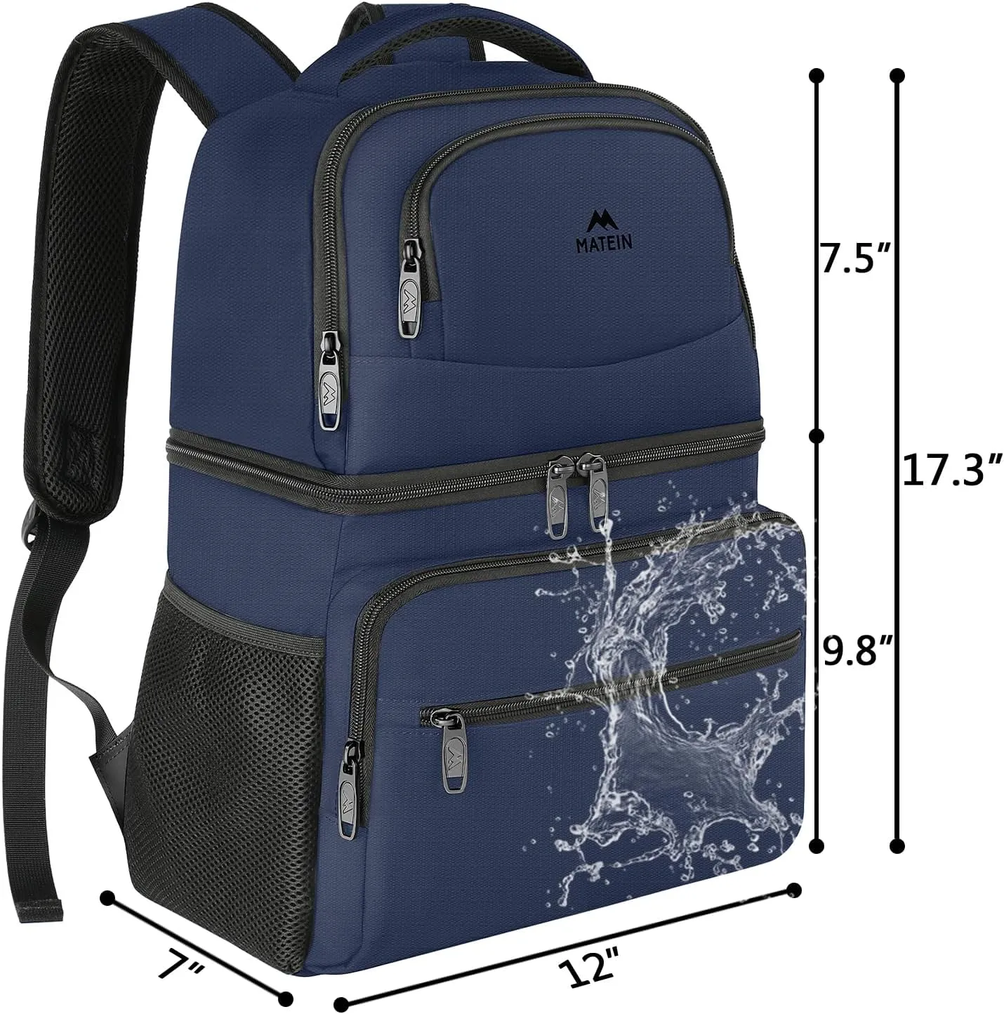 MATEIN Cooler Backpack, 26 Cans Insulated Lunch Backpack for Men Women, Leakproof Double Layer Lunch Cooler Bag Lightweight Soft Lunch Backpack with Cooler Compartment, Beach Camping Hiking Beer Gifts