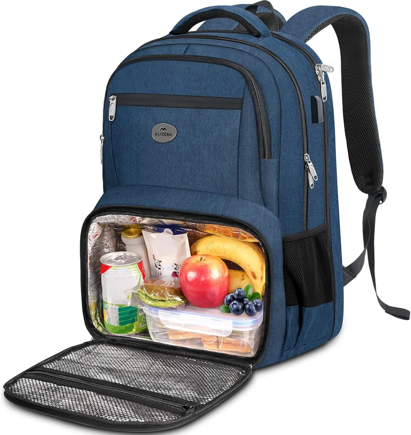 MATEIN Mens Backpack for Work, Water Resistant Lunch Box Backpack Fits 18 Inch Laptop, Flight Approved Travel Bookbag with Luggage Sleve, Extra Large Insulated Cooler Bag, Gifts for Adult