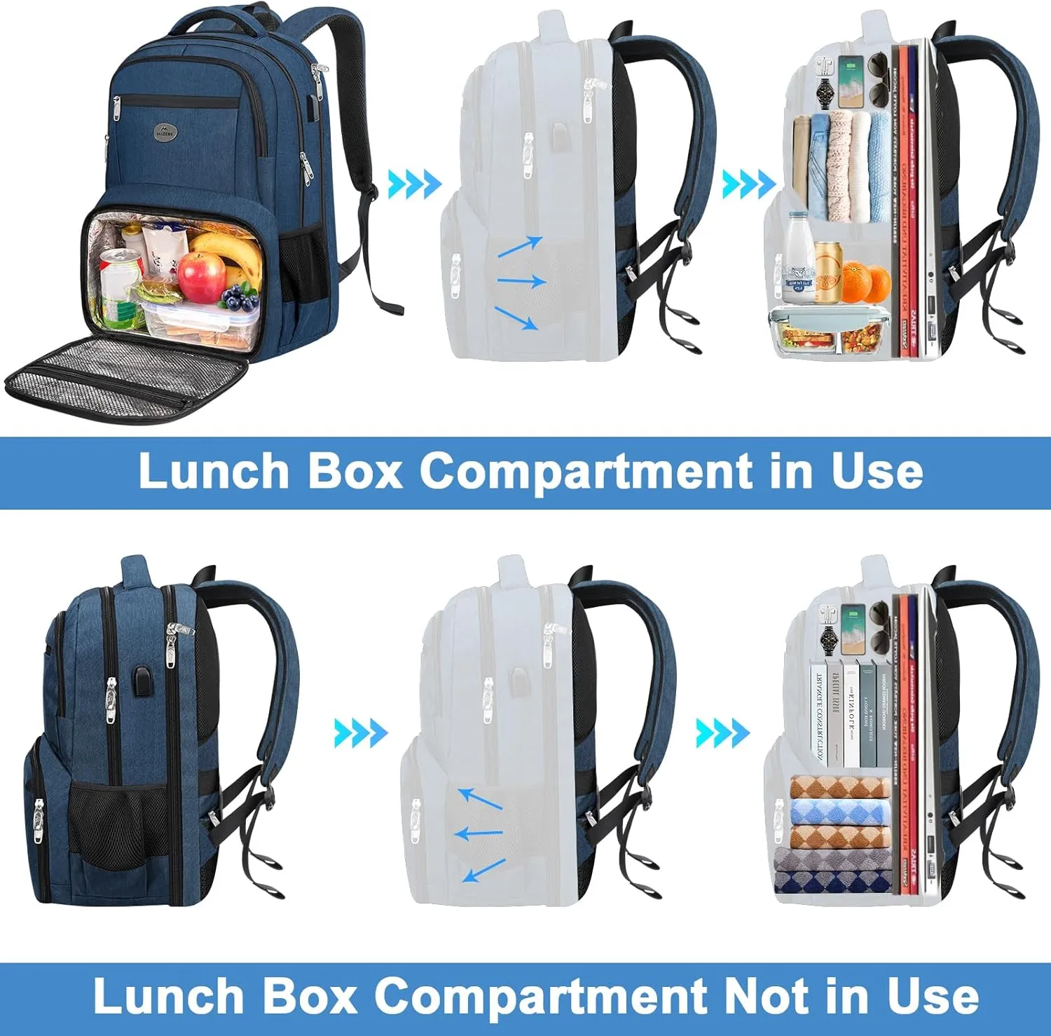 MATEIN Mens Backpack for Work, Water Resistant Lunch Box Backpack Fits 18 Inch Laptop, Flight Approved Travel Bookbag with Luggage Sleve, Extra Large Insulated Cooler Bag, Gifts for Adult